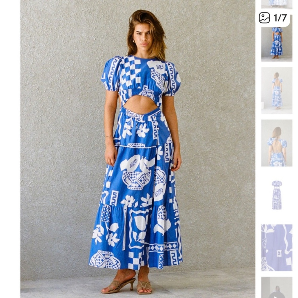 Sabo Skirt Blue and White Maxi Dress